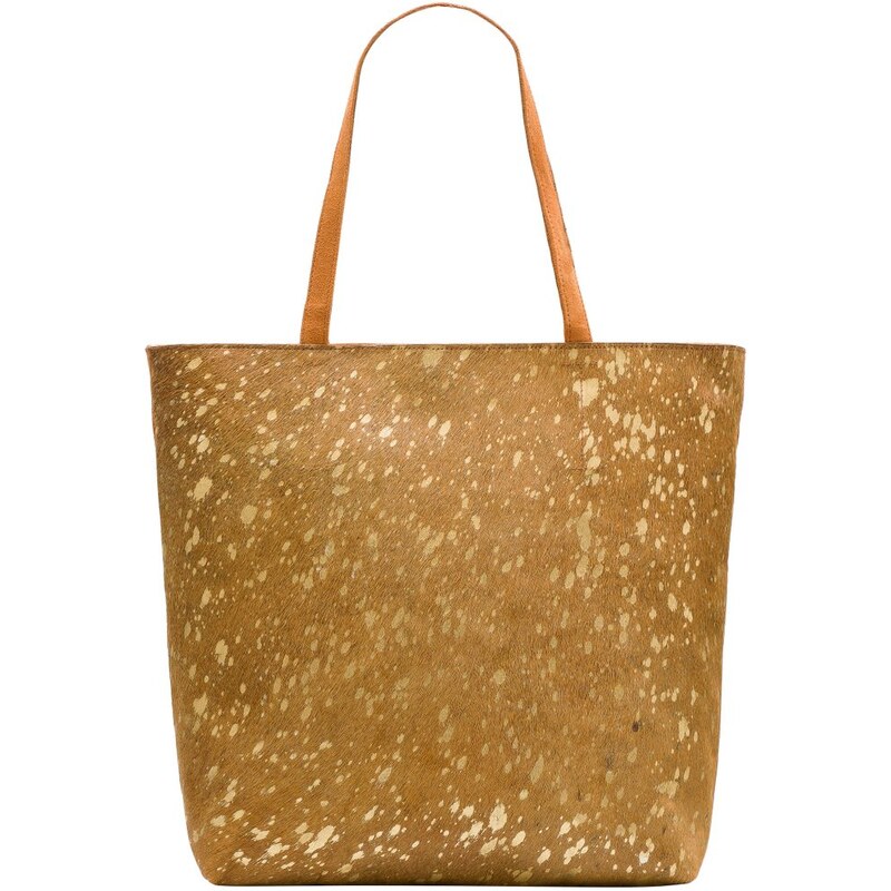 Due Linee Dámska veľká kožená taška cez rameno s kožušinovým lemom - 19886788