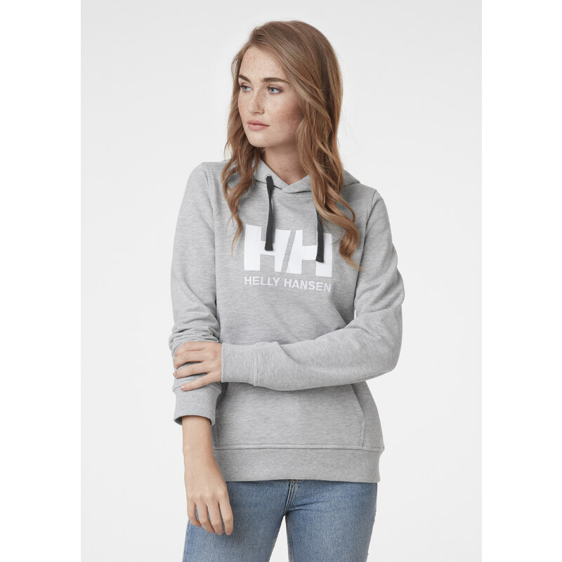 Helly Hansen W Logo Hoodie Grey Melange 19893243