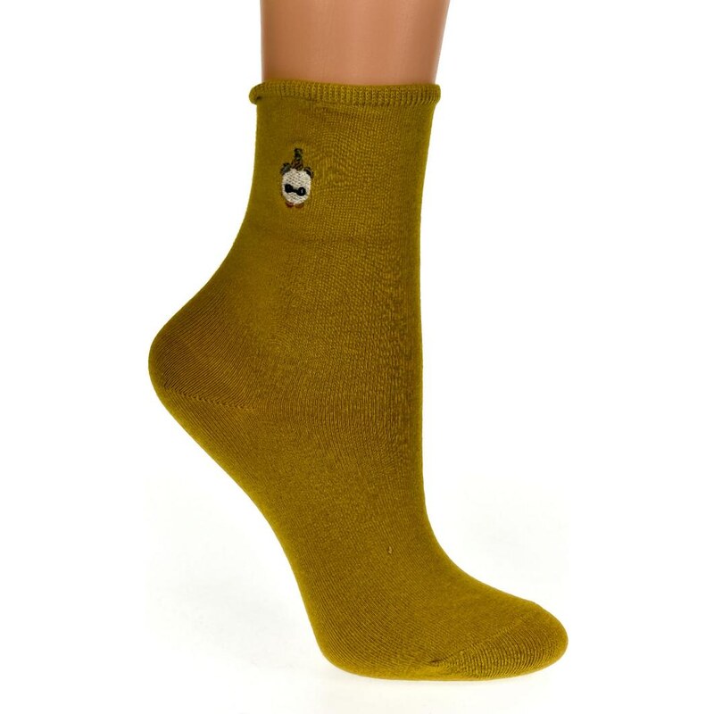 AURA.VIA Detské žlté ponožky FAYE