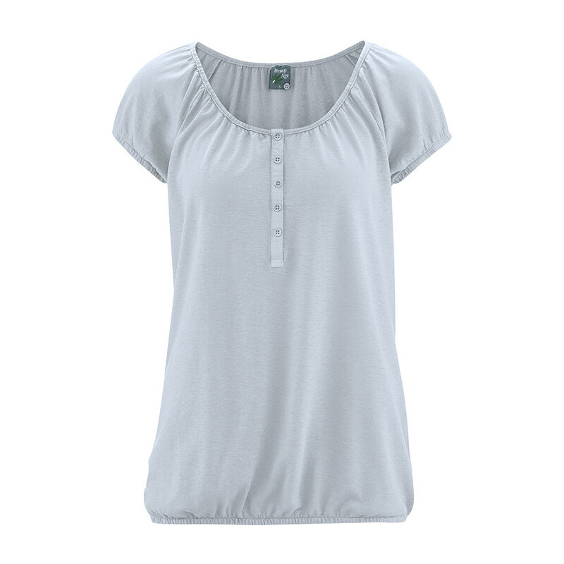 Glara Konopné dámske triko s gombíkmi 19924486