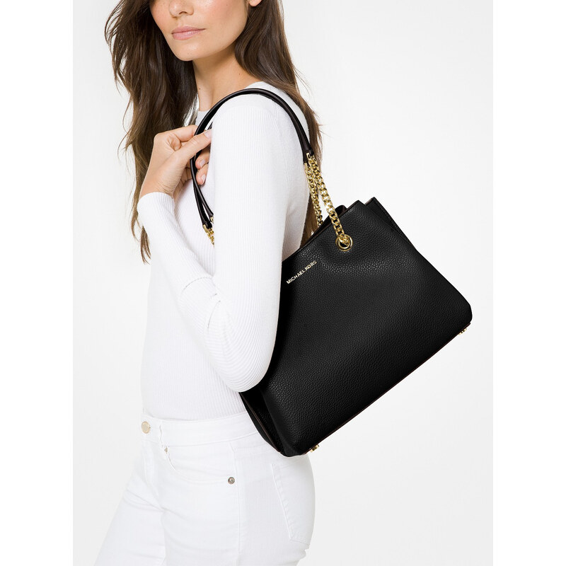 Michael Kors Kabelka Teagan Large Pebbled Leather Shoulder Bag Black 25940080