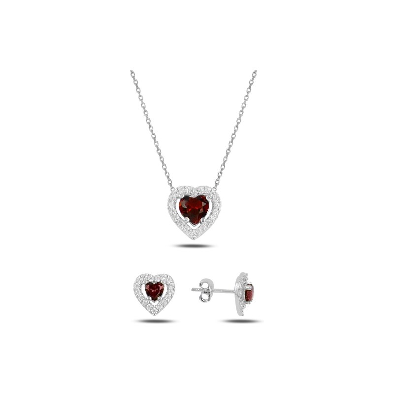 Olivie Strieborná sada ČERVENÉ SRDCE 4355 20035398