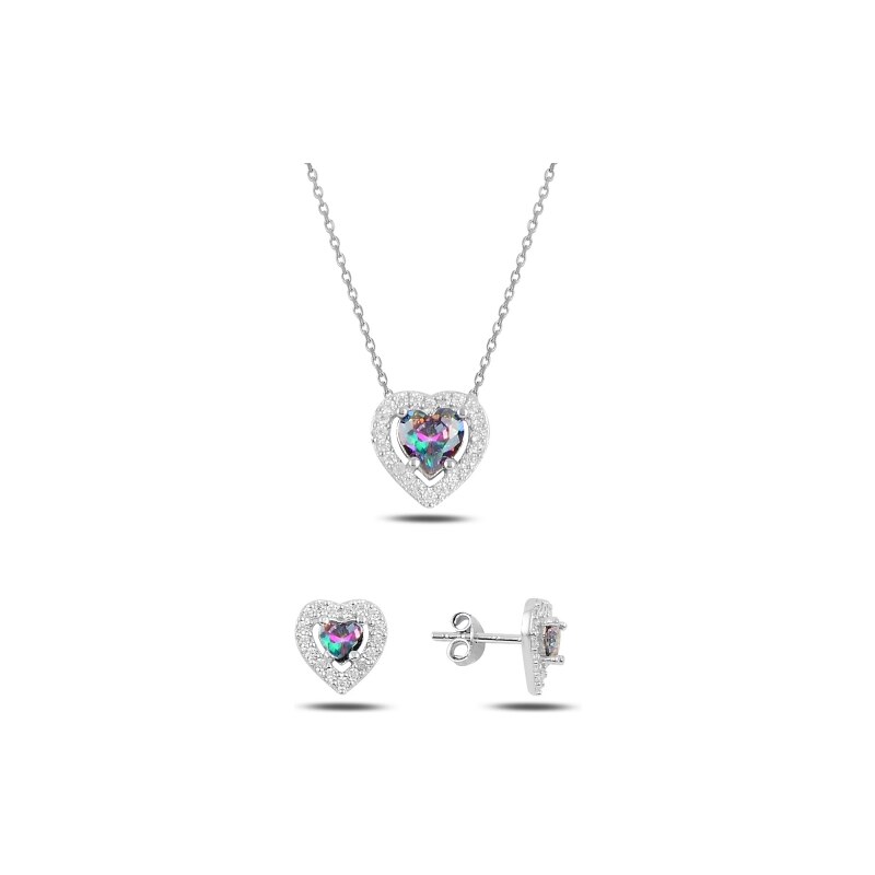 Olivie Strieborná sada MYSTIC TOPAZ SRDCE 5224 24905084