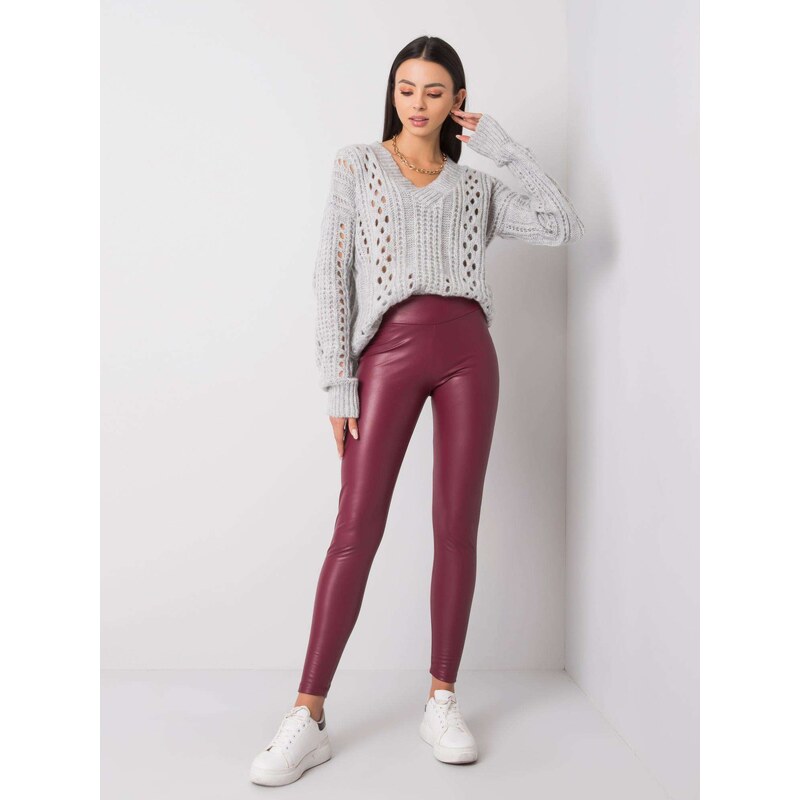 RUE PARIS Leggings-RV-LG-6007.11-dark red 64682140