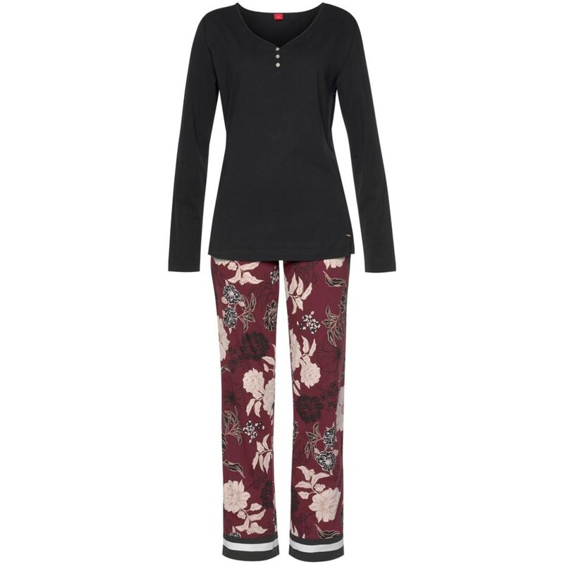 s.Oliver Pyžamo pastelovo ružová / bordová / čierna 54629186