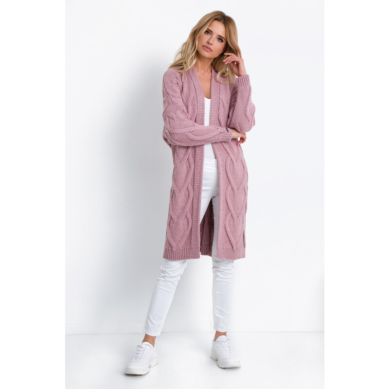 Glara Dámsky dlhý kardigan z vlny 36492633