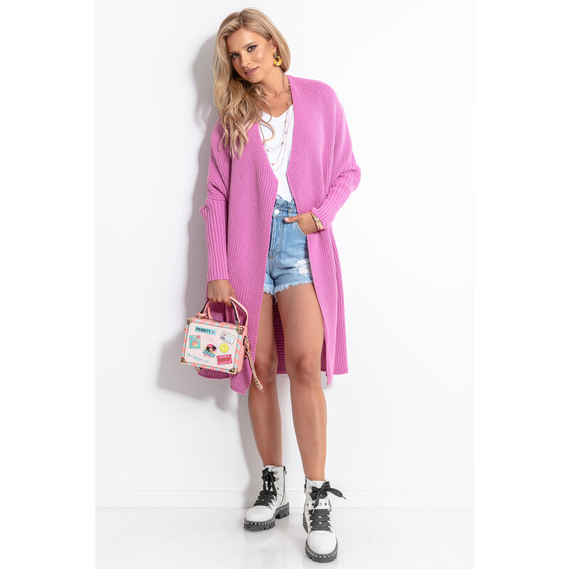Glara Dámsky kardigan v midi dĺžke 20024548