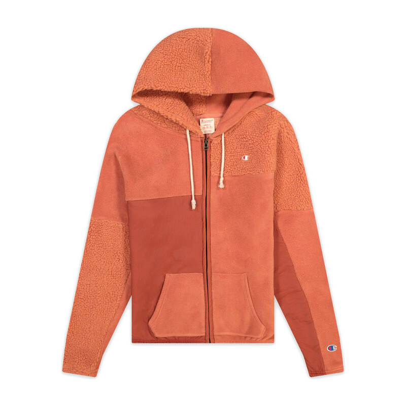 Champion Patchwork Velour Fleece ZIP-UP Hoodie - Dámske - Mikina 66355759