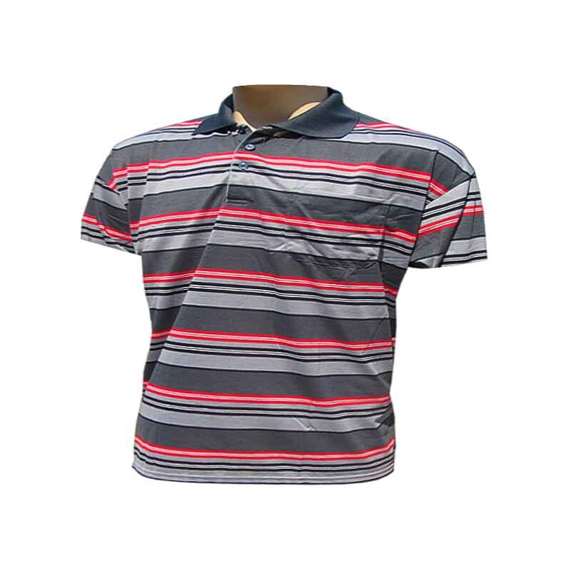 HenXing Maxi pánska nadrozmerná polokošeľa šedočervená 16957535