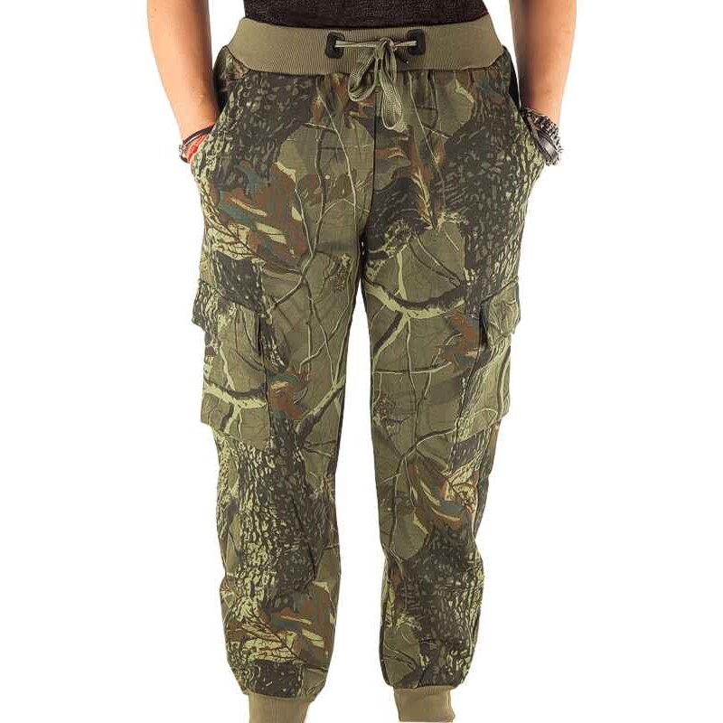 Maskáčové tepláky Loshan Oak Green zateplené 9101-3D-2 16959230