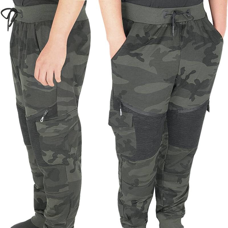 Maskáčové tepláky zateplené TA628 khaki 18450964