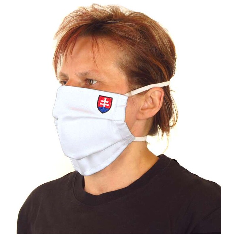Rúško na tvár Slovenský znak dvojvrstvové biele 16959655