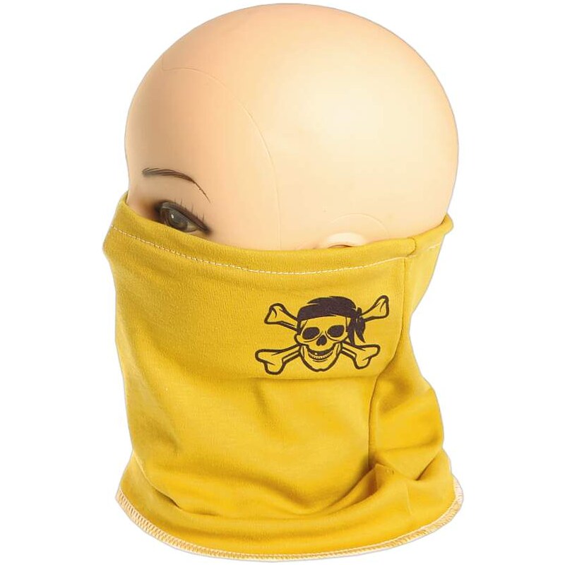 Nákrčník rúško Lebka fa. retro žltá 17397009