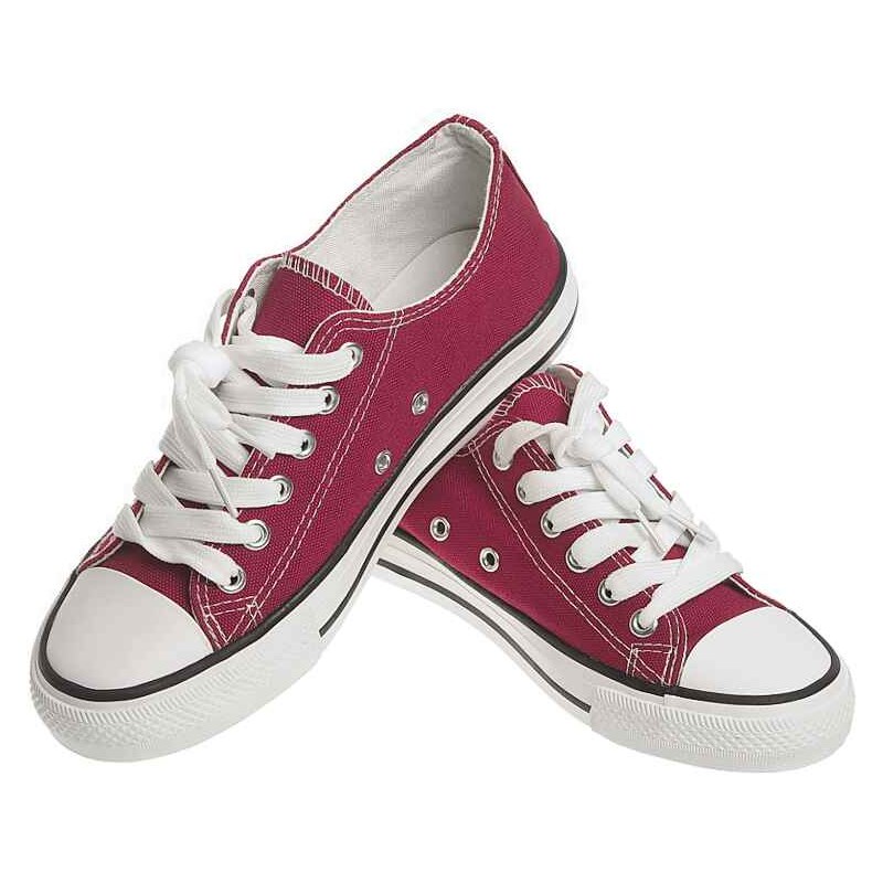 Plátené tenisky dámske bordové 19869430