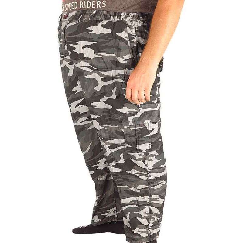 Maskáčové nohavice nadmerná veľkosť HX829 khaki 21661903