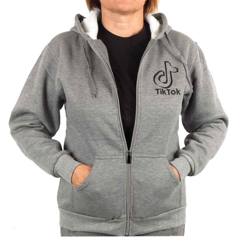 Detská mikina Tik Tok na zips sivá 19869531