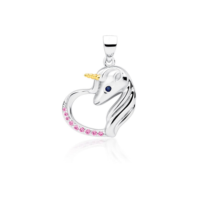 Olivie Strieborný prívesok JEDNOROŽEC V SRDCI 4439 20286998
