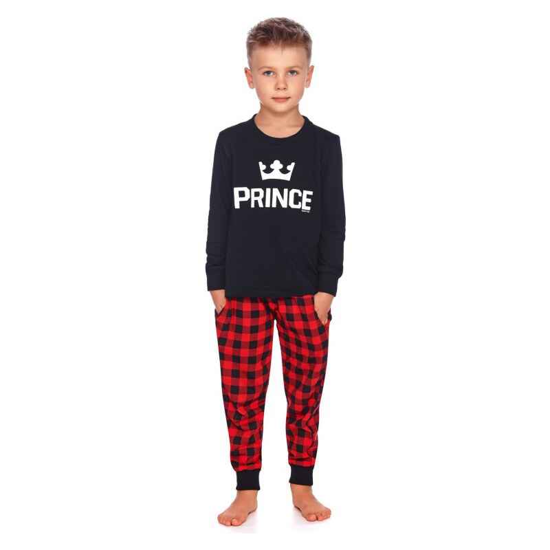 Doctor Nap Chlapčenské pyžamo s dlhým rukávom Royal Family Prince Dn-nightwear PDB.9749-128, Farba čierna