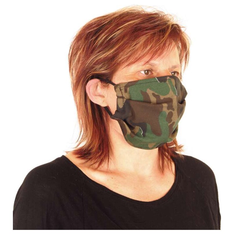 Maskáčové rúško na tvár woodland 16959660