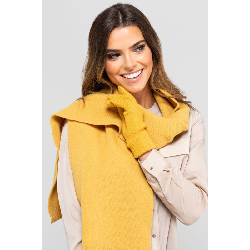 Kamea Medový dámsky šál na zimu 02, Farba medová 48720636