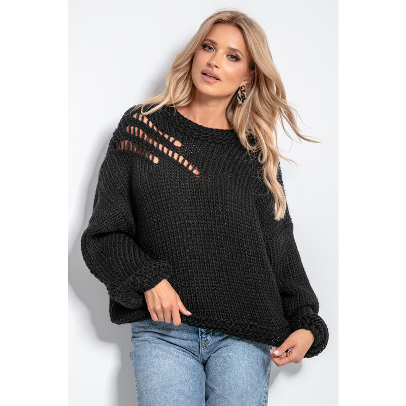 Glara Dámsky vlnený derovaný sveter 36988379