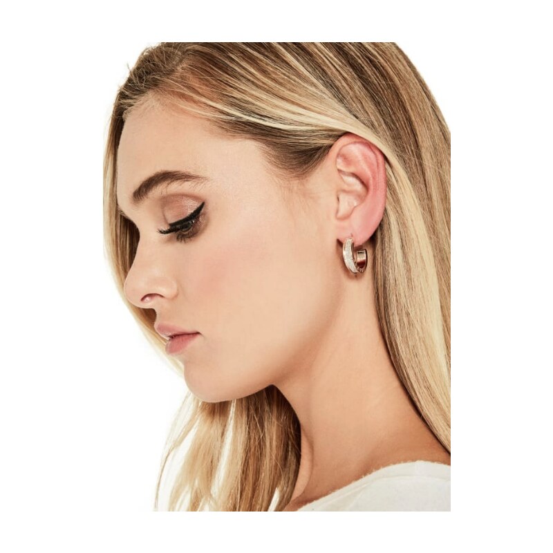 GUESS náušnice Multi-Tone Glitter Hoop Earrings Set, 13478
