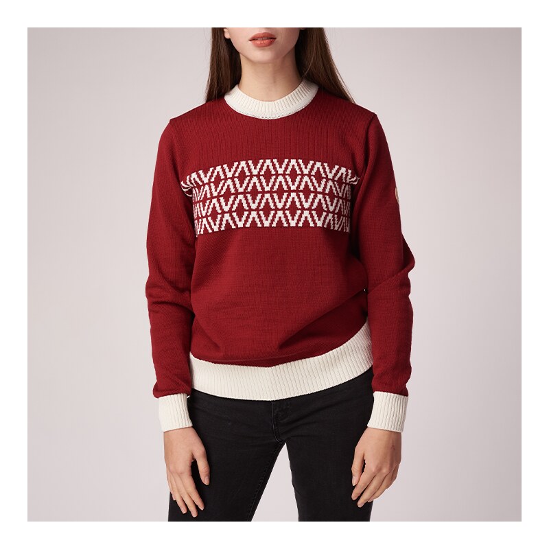 Vasky vlnený sveter Merino Red - Dámsky sveter čevený z merino vlny