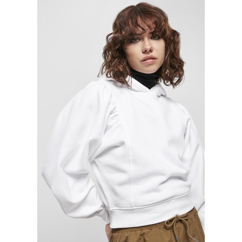 Urban Classics Womens Bio Gathering Batwing Hoody White 50678555