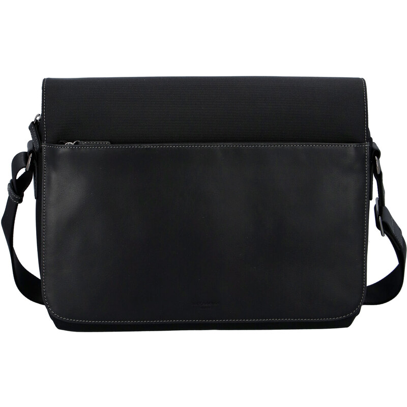 Pánska kožená taška cez plece čierna - Hexagona 296181 čierna 56864134