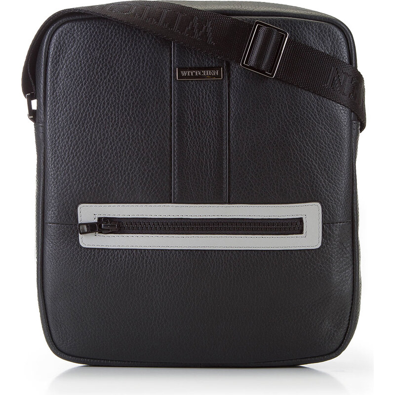 Wittchen Kožená taška na rameno Office Leather s kontrastným sivým 67158759