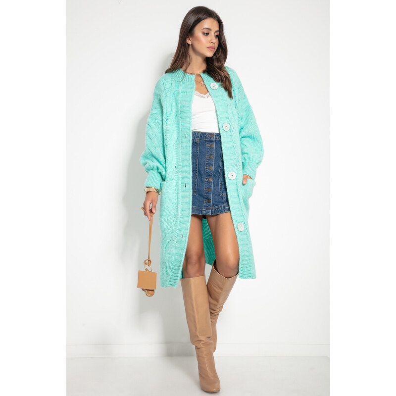 Glara Dámsky dlhý zapínací sveter 20276409