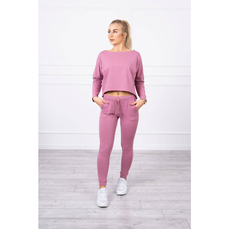 MladaModa Tepláková súprava s oversize blúzkou model 9091 fialová 20311291