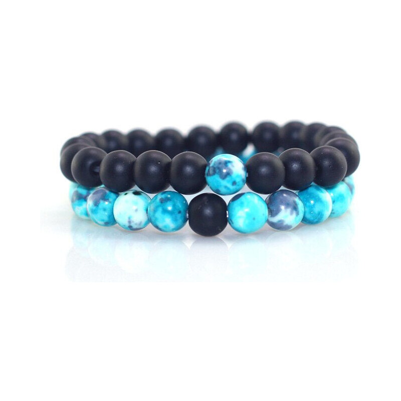 BudNej Náramky pre páry YUKI z rain flower a onyxu MN3014 35941785