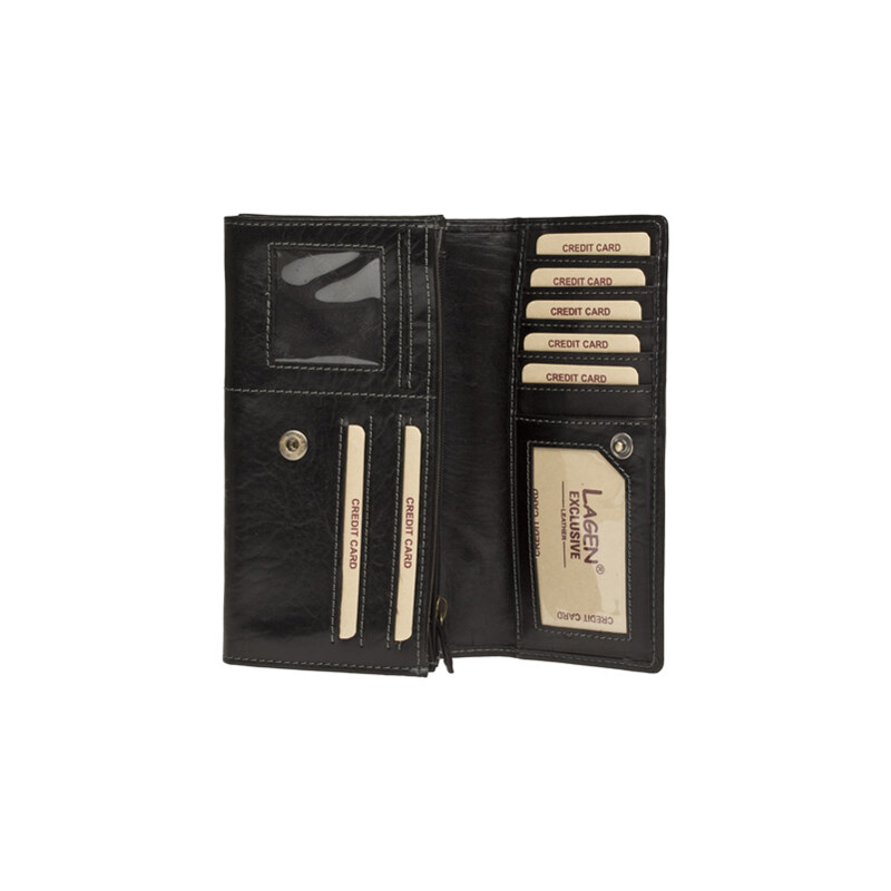 Dámska kožená peňaženka Lagen 6011/T Black 22000550