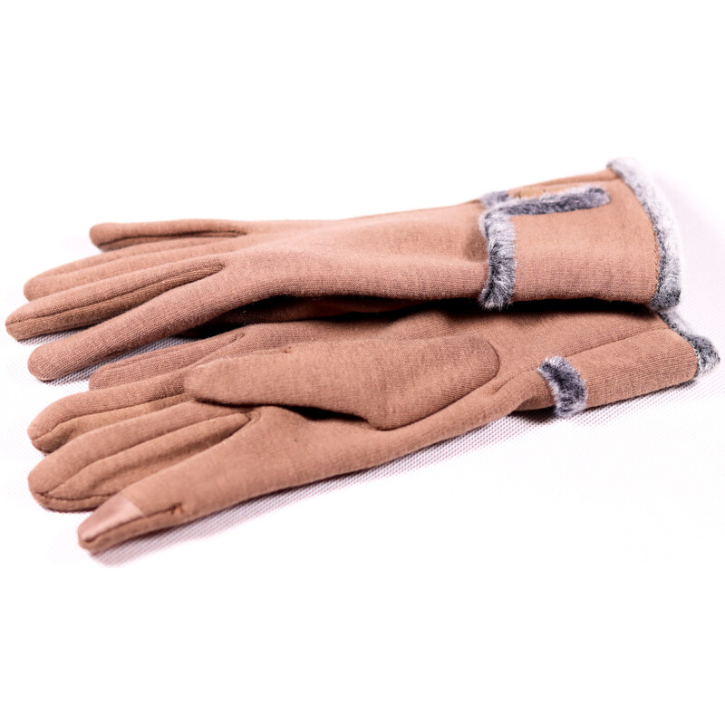 Zimné dámske textilné rukavice Riku ZRD006 šedá, béžová, fialová, čierna