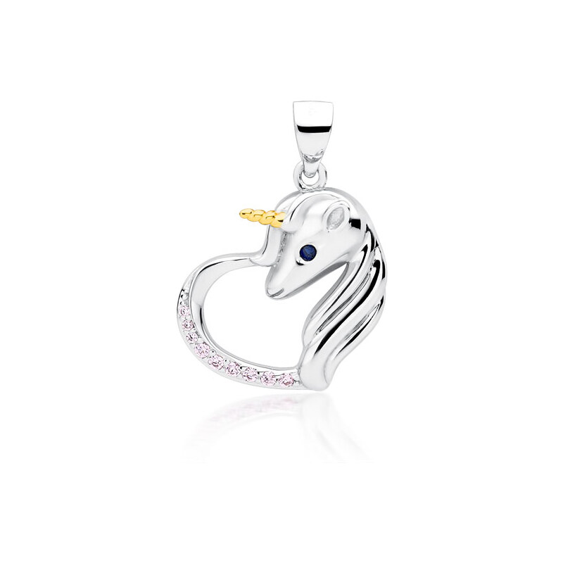 Olivie Strieborný prívesok JEDNOROŽEC V SRDCI 3750 16785461