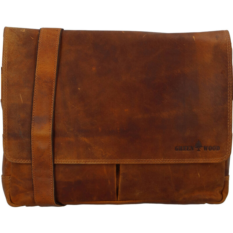 Green Wood Luxusná pánska kožená taška Entonio, camel 64830643