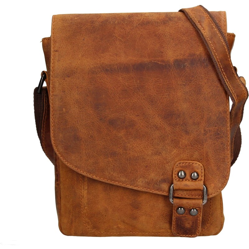 Pánska kožená taška cez rameno Greenwood Jamie - koňak 20439288