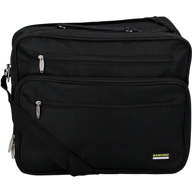 Sanchez Praktická a objemná pánska látková taška René, čierna 64830645