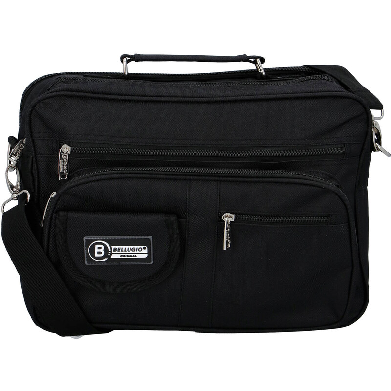 Bellugio Praktická látková pánska pracovná taška Milan, čierna 64830644
