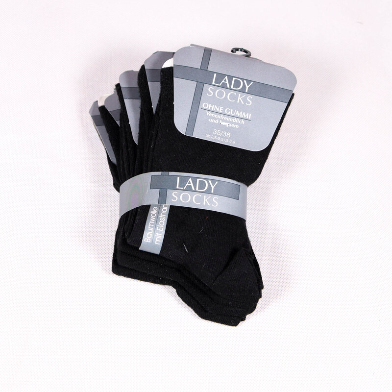 Dámske bavlnené ponožky Lady Socks DBP001 5pack čierna