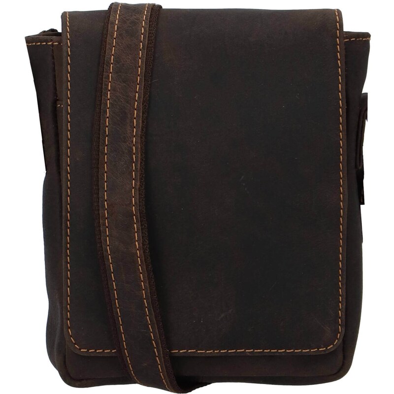 Pánska kožená taška cez rameno Greenwood Petr - hnedá 40954152