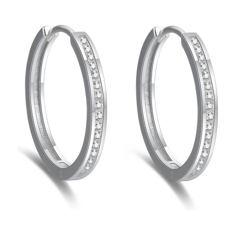 Beneto Elegantné kruhové náušnice zo striebra AGUC2270 3 cm 66578562