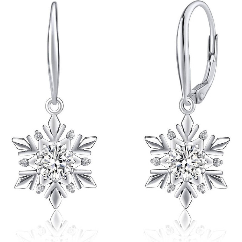 Silvego Elegantné strieborné náušnice Snehová vločka JJJE0811sw 66580333