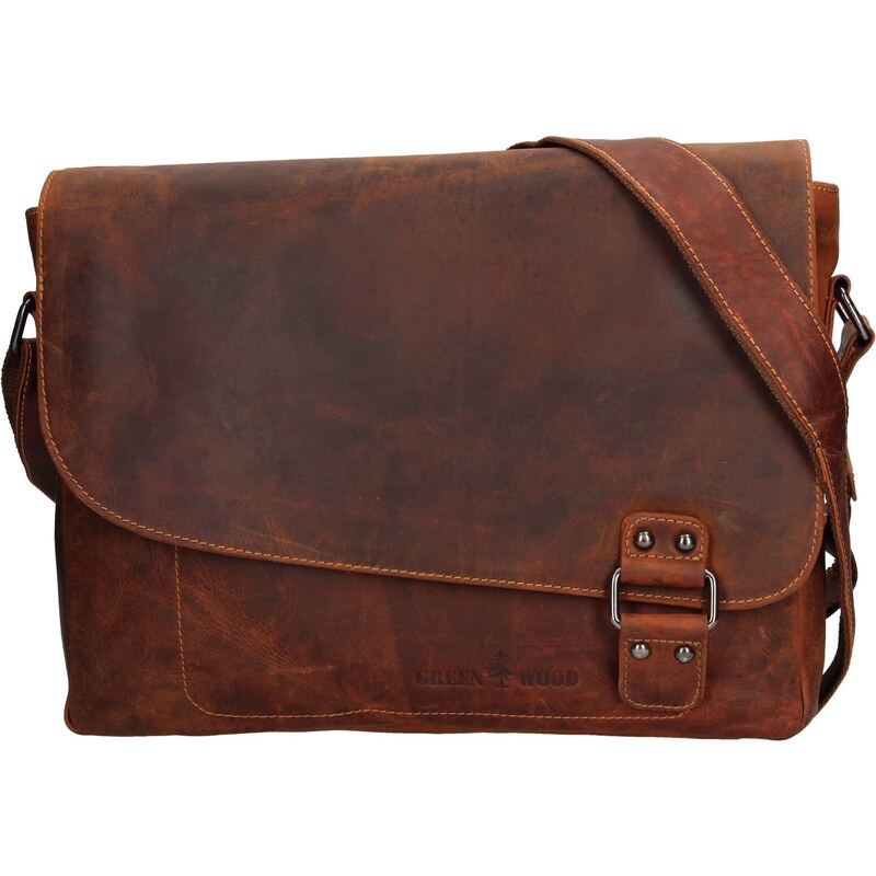 Pánska kožená taška cez rameno Greenwood Henry - koňak 20583637