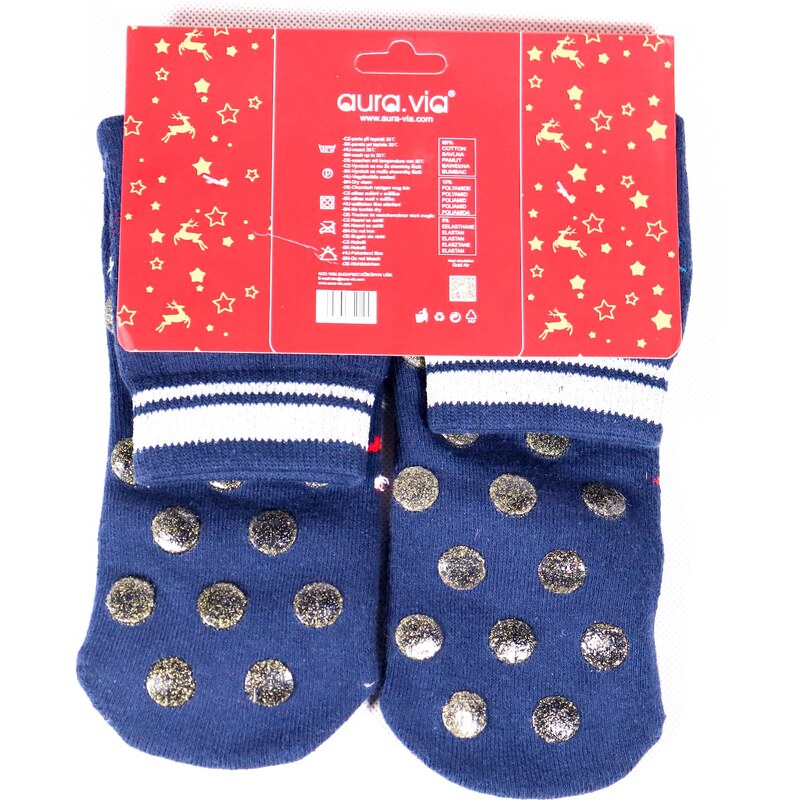 Dámske vianočné thermo ponožky Aura via DVP017 modrá