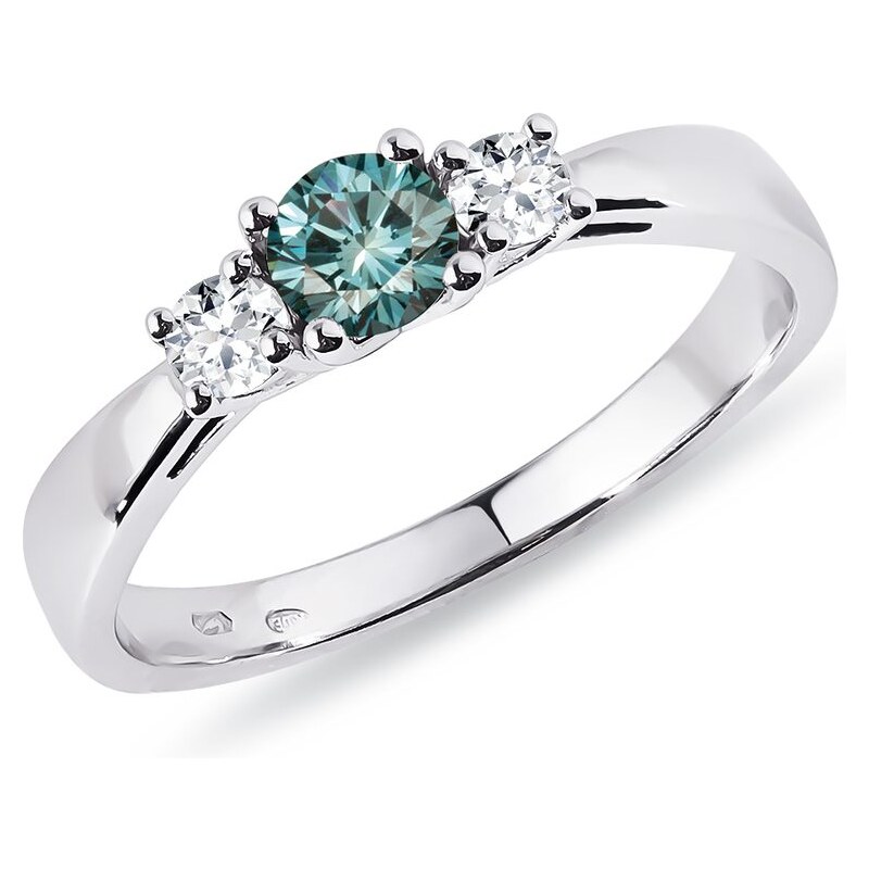 Zlatý zásnubný prsteň s modrým diamantom KLENOTA K0235062