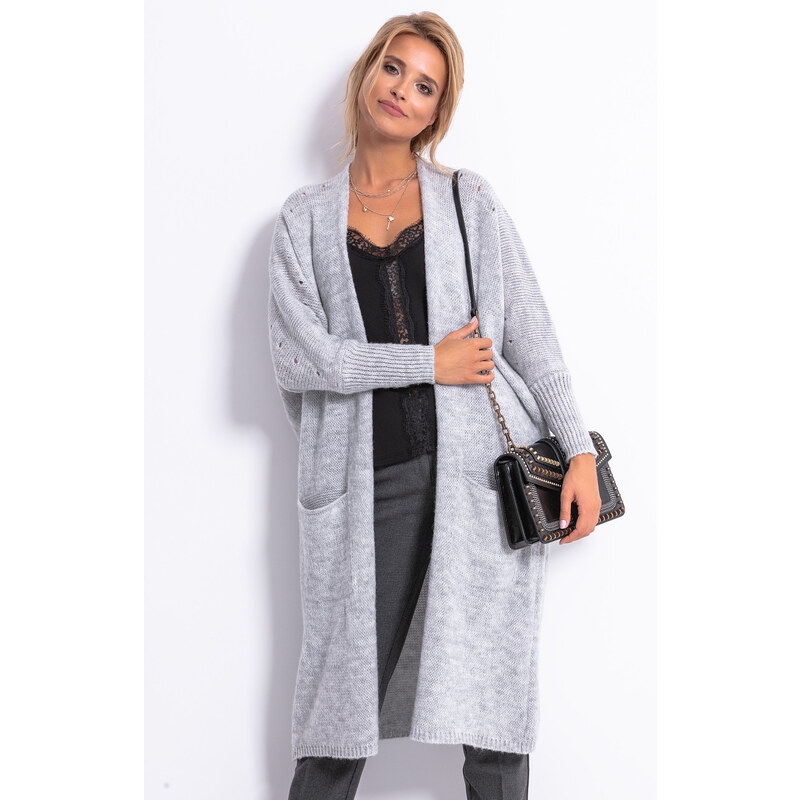 Glara Dámsky vlnený kardigan s vreckami 20643580
