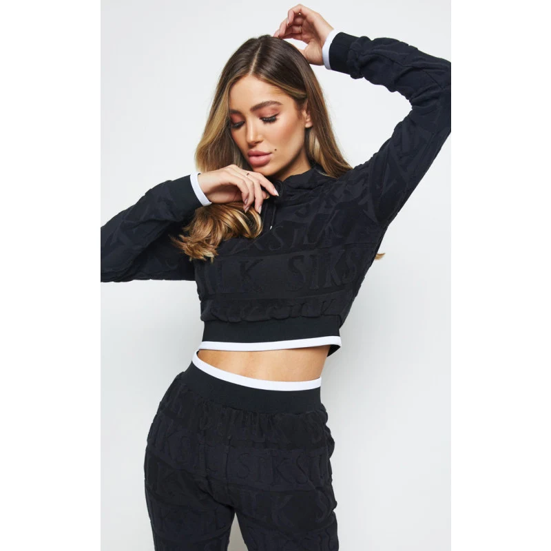 Siksilk Tienda Online Hoodie Cropped SikSilk Signature Rosa