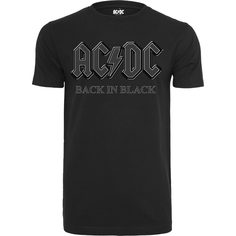Mister Tee Tričko ACDC Back In Black striebornosivá / čierna / biela 62803141